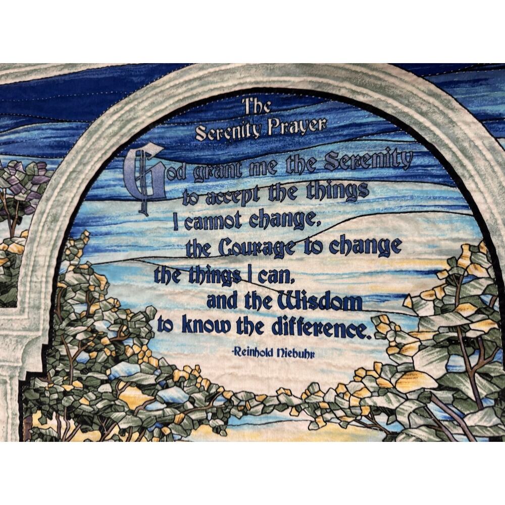 The Serenity Prayer Stained Glass Quilt Wall Hanging